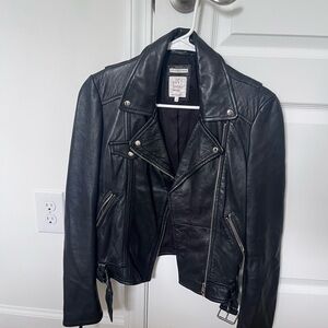 Zara Black Leather Biker Jacket